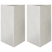 Fioriera rialzata per piante fiori giardino terrazze set da 2 triangolare 50 x 43 x 75 cm acciaio inox argento 02_0039109