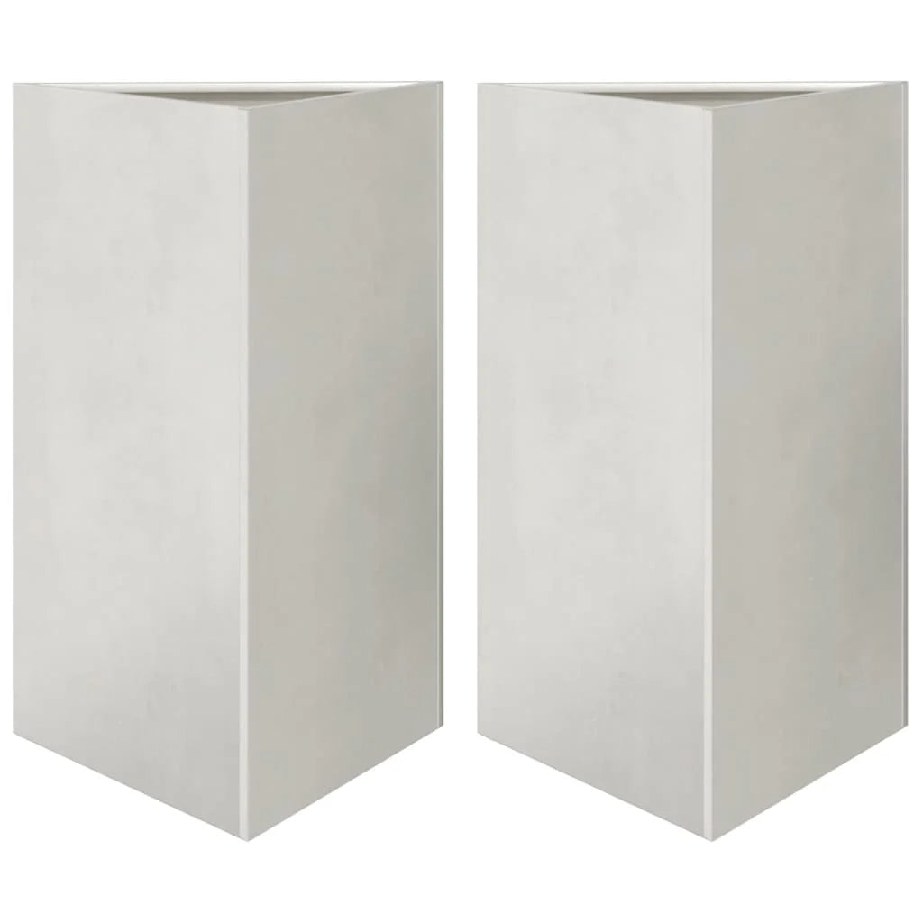 Fioriera rialzata per piante fiori giardino terrazze set da 2 triangolare 50 x 43 x 75 cm acciaio inox argento 02_0039109