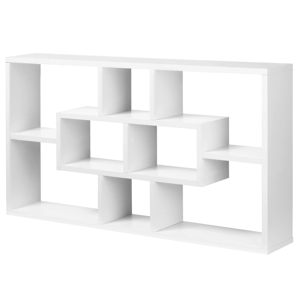 Libreria a Parete 8 Ripiani ¨C Zephmum ¨C Bianco Truciolato 85x14.5x47.5cm