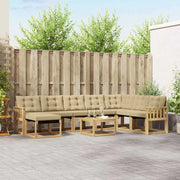 Set di divani da esterno con cuscino 9 pcs Bianco e Beige