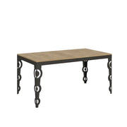 Tavolo allungabile 160/420x90 cm Karamay Evolution colore quercia natura telaio e gambe antracite