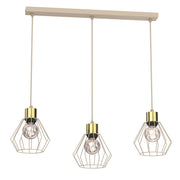 Lampada sospesa Parkla 3 luci E27 beige oro Luminex