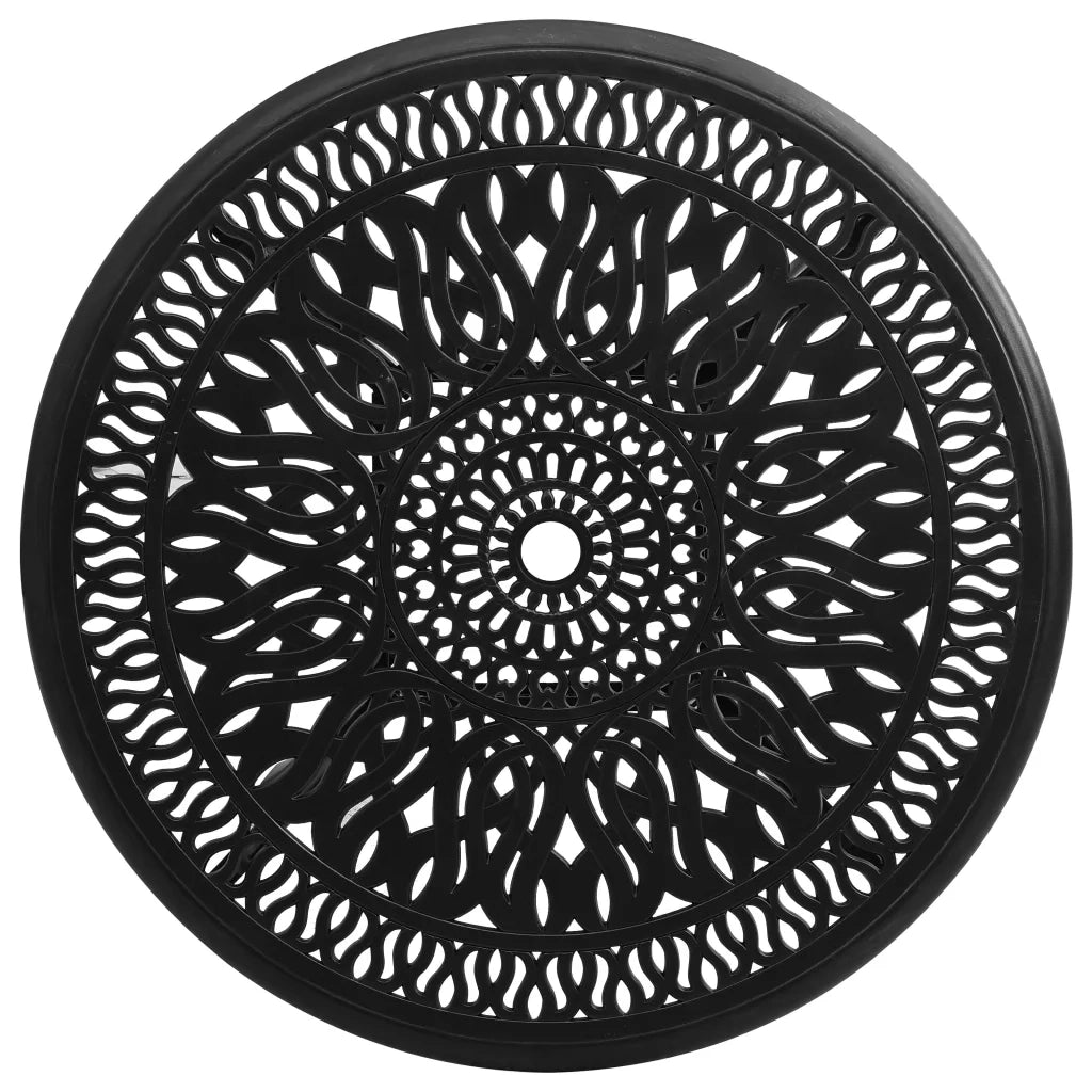 Tavolo da Giardino Nero 90x90x74 cm in Alluminio Pressofuso 315586