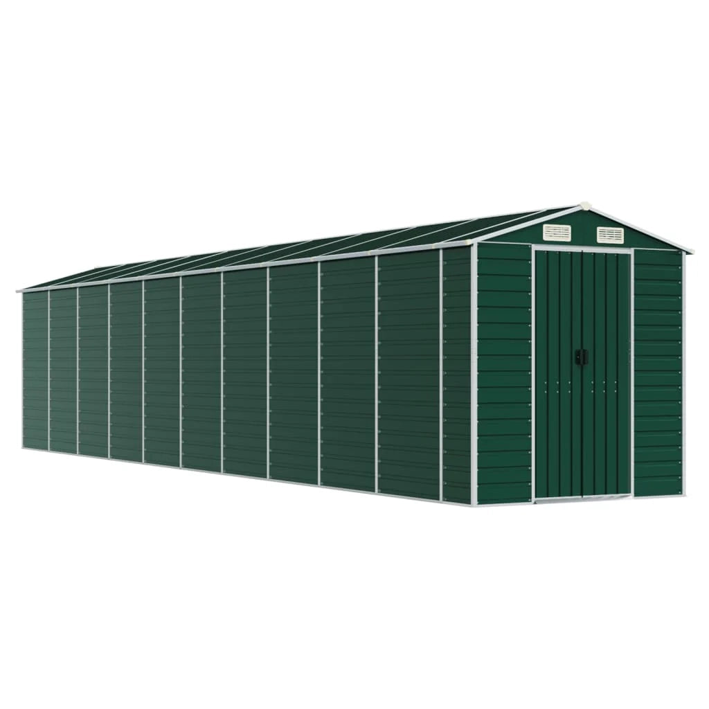 Casetta da giardino cabina ripostiglio casetta da esterno robusta casetta per attrezzi 191 x 895 x 198 cm acciaio zincato verde 02_0022356