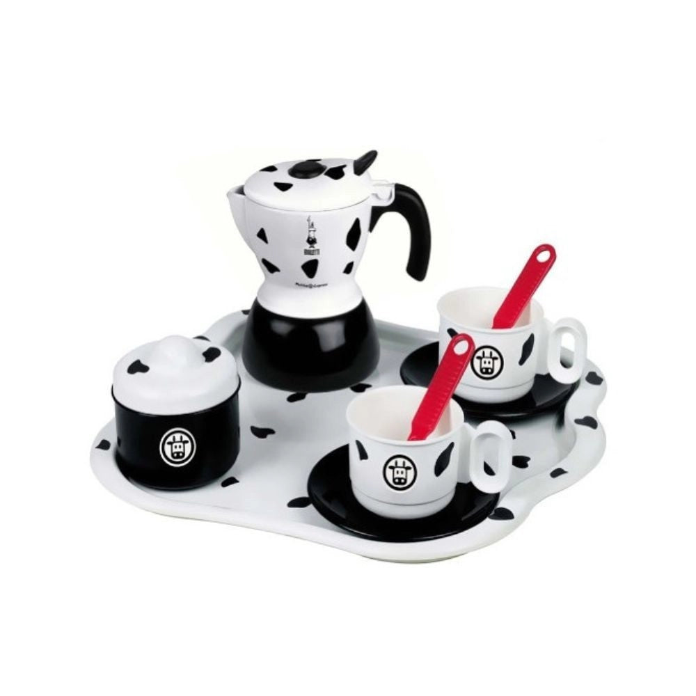 Trade Shop - Set Caffè Bialetti Con Vassoio Tazzine Caffettiera Piattini Zuccheriera Bimbi 3+ -