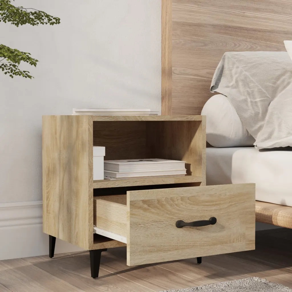 Set di 2 Comodini | Armadio da Notte | Mobiletto da notte Rovere Sonoma in Legno Multistrato