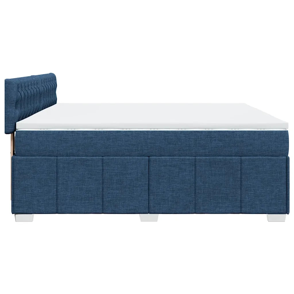 Giroletto a Molle con Materasso Blu 200x200 cm in Tessuto