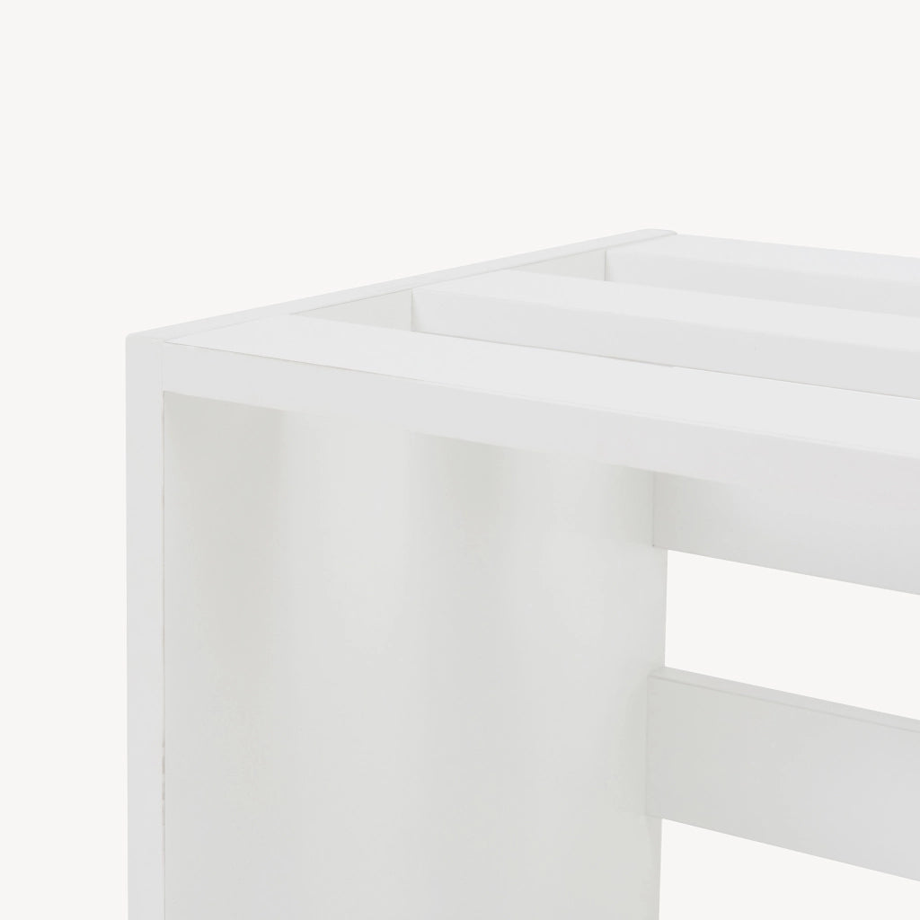 Tavolo Basso Rønde a Forma di Cassetta Frutta Posizionabile in Orizzontale o Verticale 43x64x33cm Bianco [en.casa]