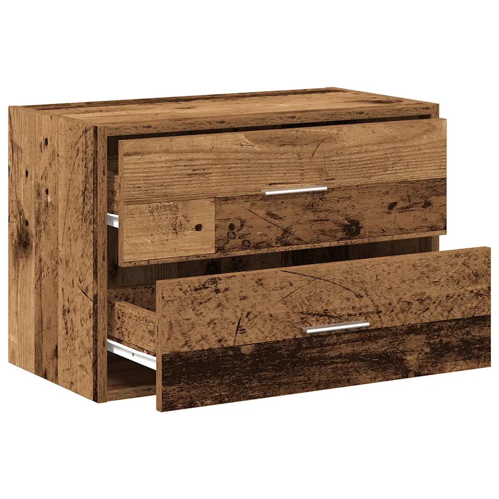 Armadio con 2 Cassetti Legno Antico 60x31x40 cm in Truciolato CFW7530967
