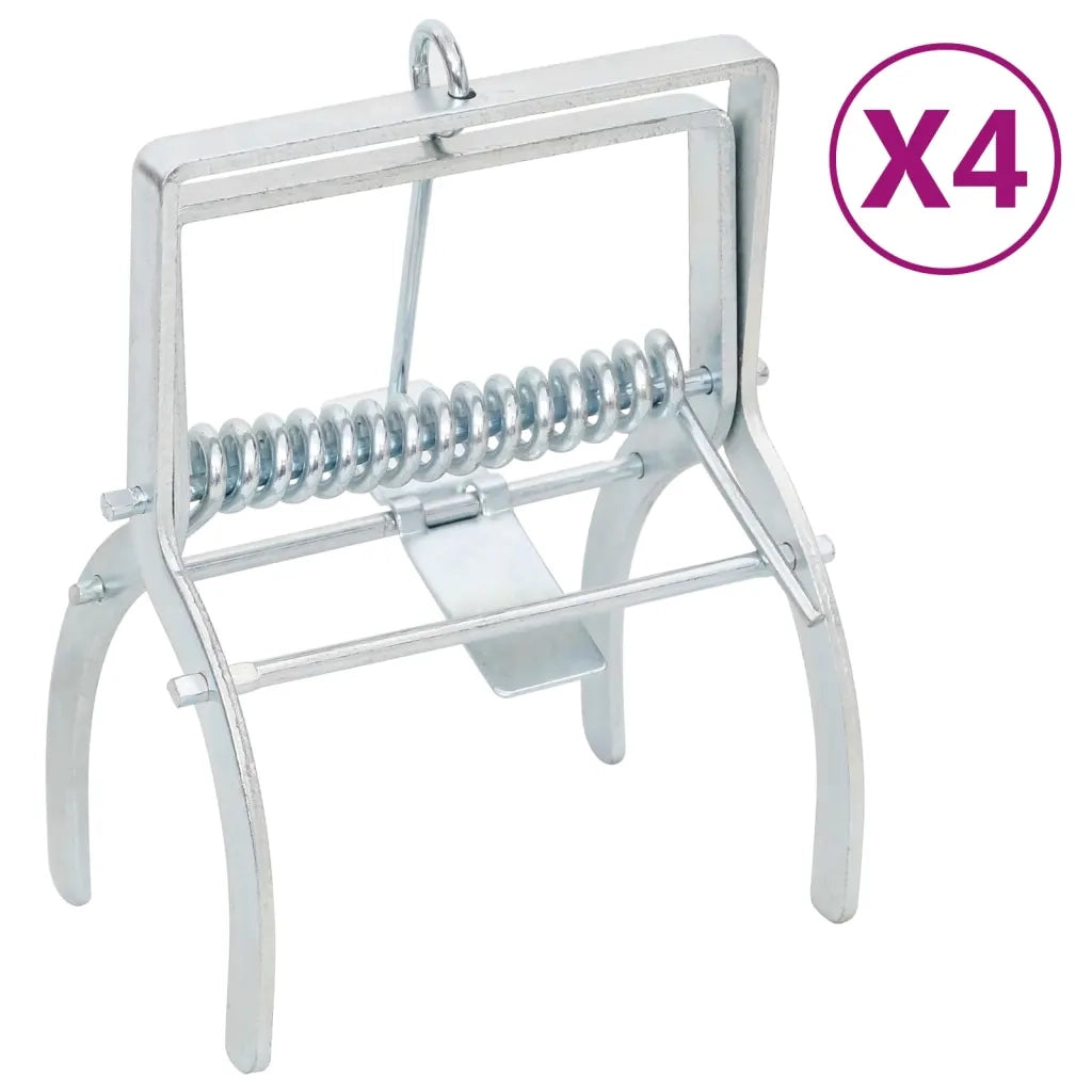 Trappole per Talpe 4 pz Argento Acciaio Zincato