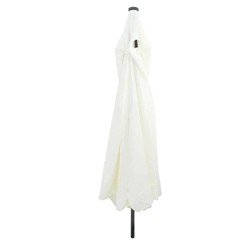 Ombrellone da giardino rotondo regolabile con moderne strisce LED per patio 395 x 395 x 245 cm poliestere antracite 02_0058787