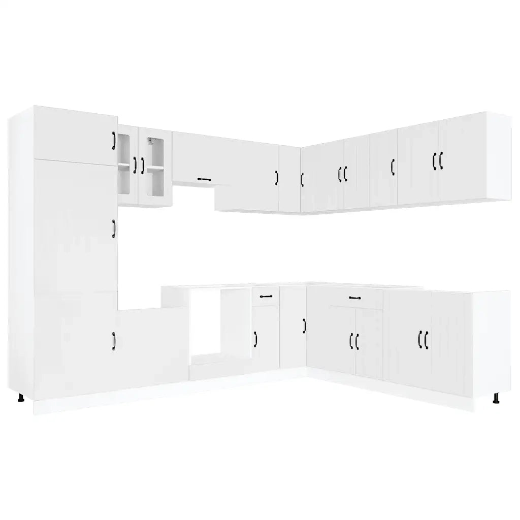 Set Mobili da Cucina 14 pz Lucca Bianchi Legno Multistrato 3314981