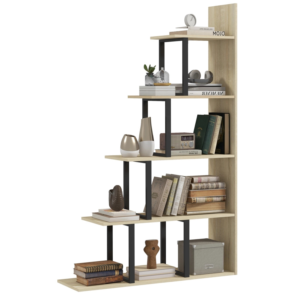 Libreria scaffale divisorio stile industriale ¨C zephmum ¨C quercia 102x30x160 cm