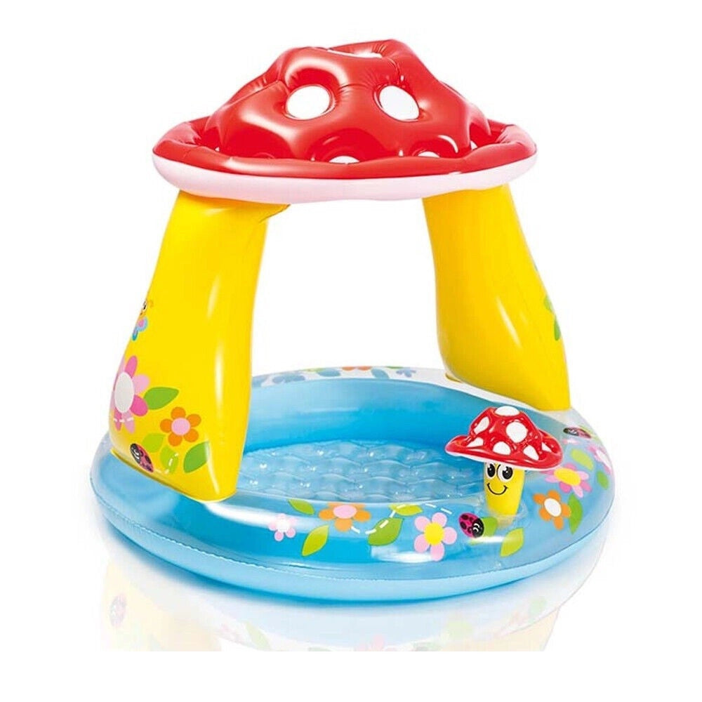 Trade Shop - Piscina Baby Fungo Parasole Gioco Gonfiabile Rotonda Per Bambini 102x89hcm 57114 -