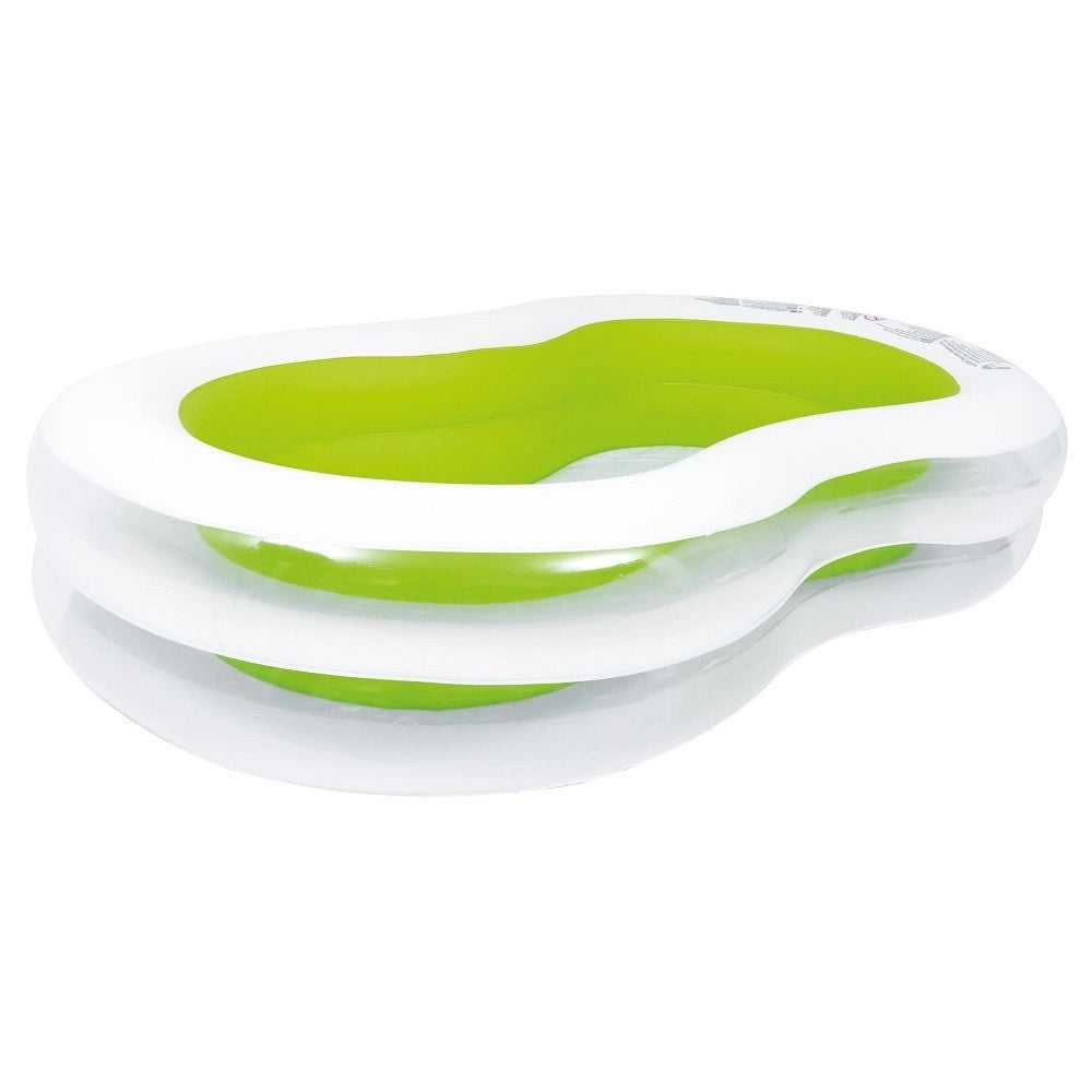 Trade Shop - Piscina Gonfiabile Sagomata Famiglia Pool 240x140x47 Cm Trasparente Verde 016090 -