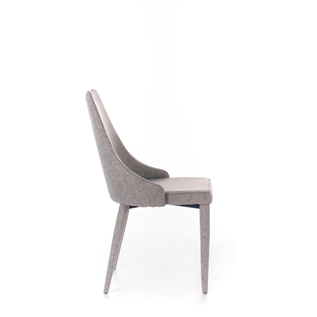 Sedia Myriam Imbottita in Tessuto Grigio con Struttura in Metallo Verniciato - Design Elegante e Raffinato per Sala da Pranzo