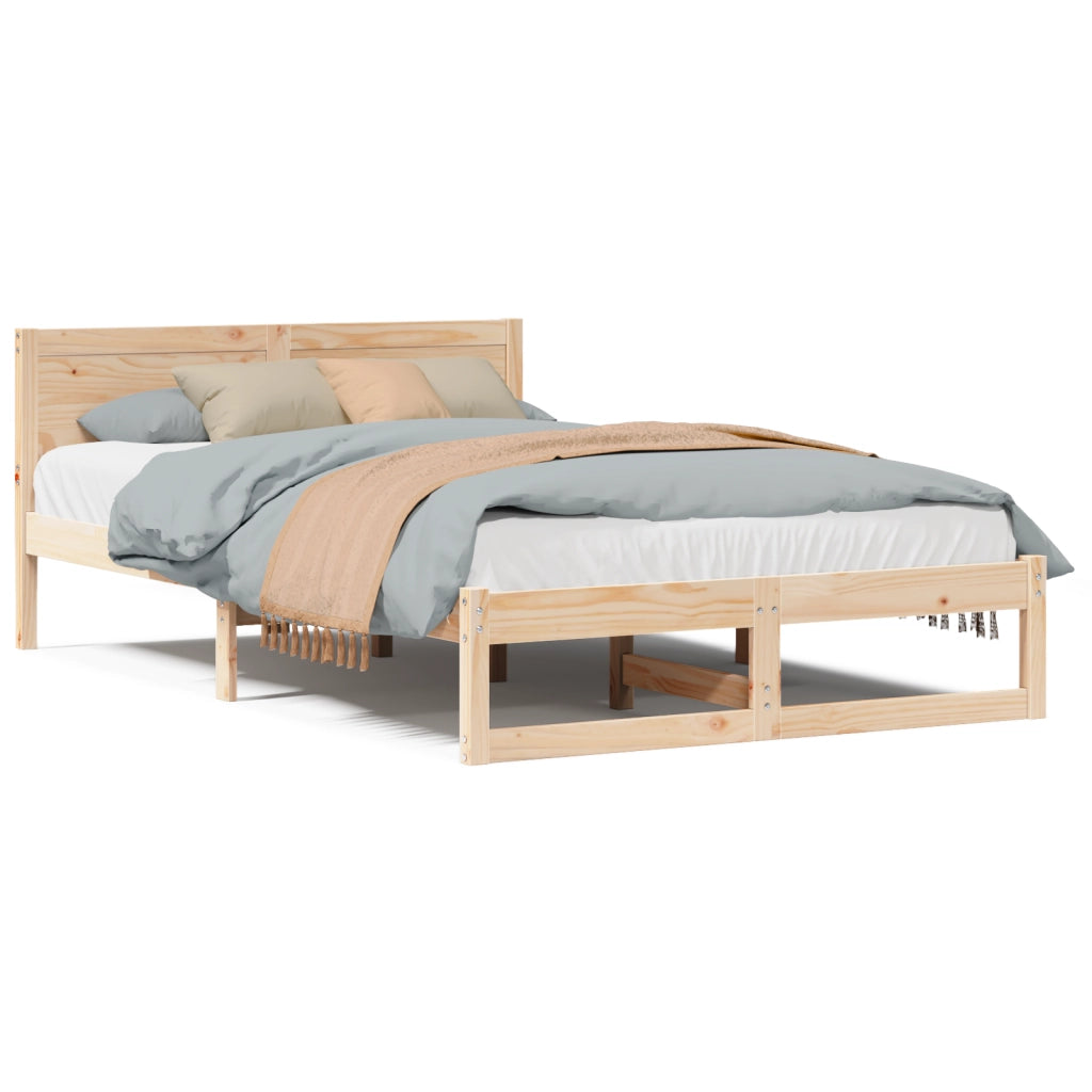 Letto Naturale Legno massello di pino 140 x 190 cm Letto