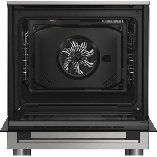 Hotpoint Ariston H6G5LMX cucina a libera installazione, 60x60cm, piano gas, forno elettrico ventilato, grill elettrico, 73 Lt, classe A, Inox