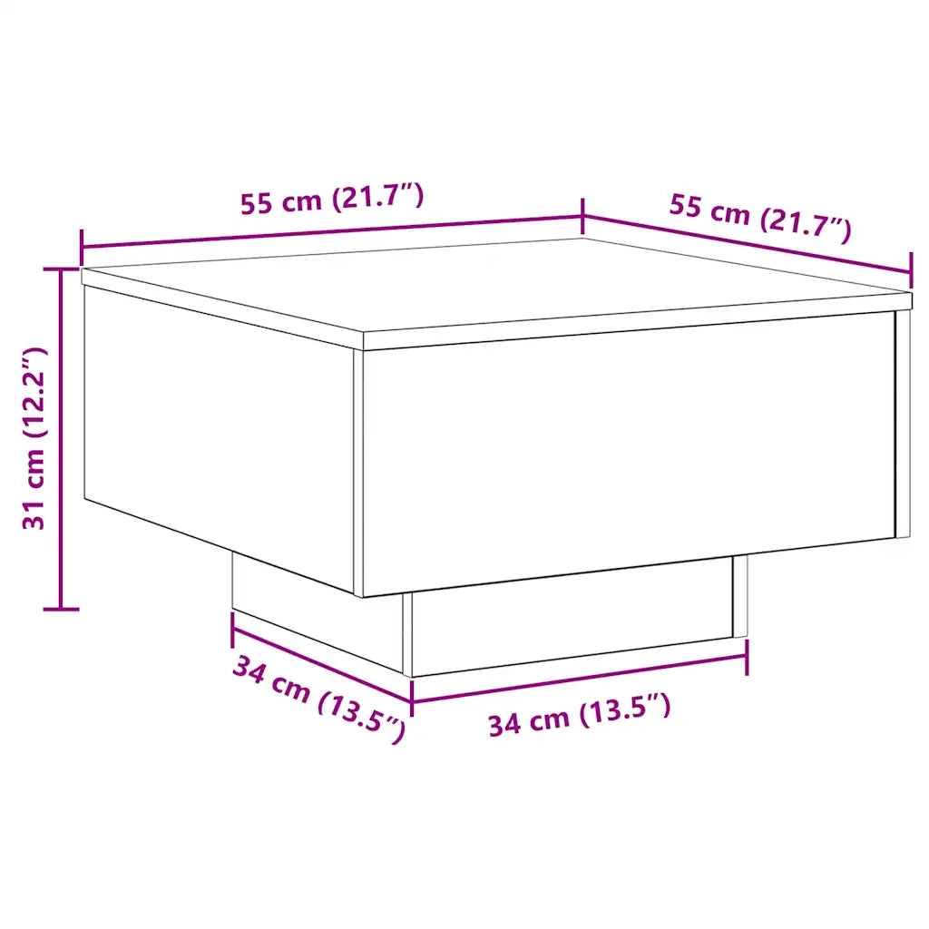 Tavolino da salotto Rovere artigianale 55 x 55 x 31 cm 862992