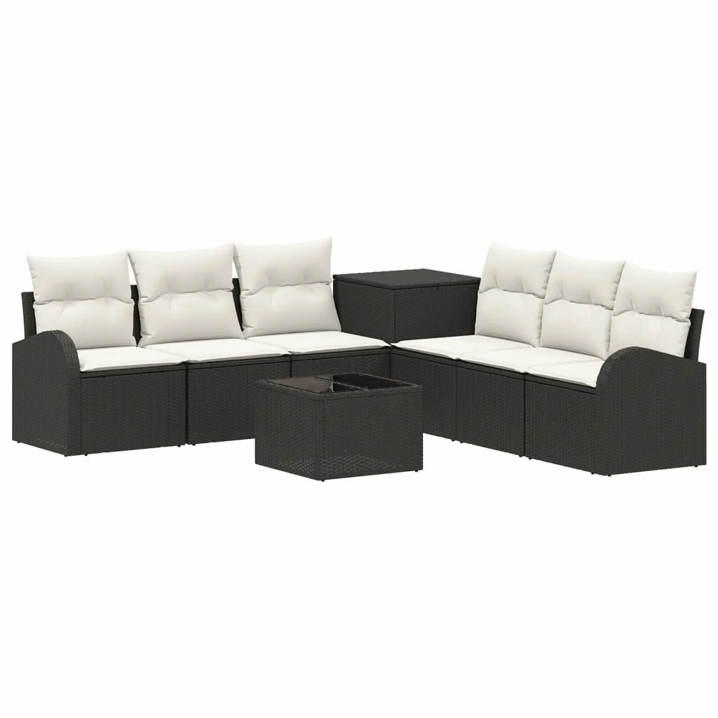 Set di divani 8 pz Nero e Bianco Crema 3448099