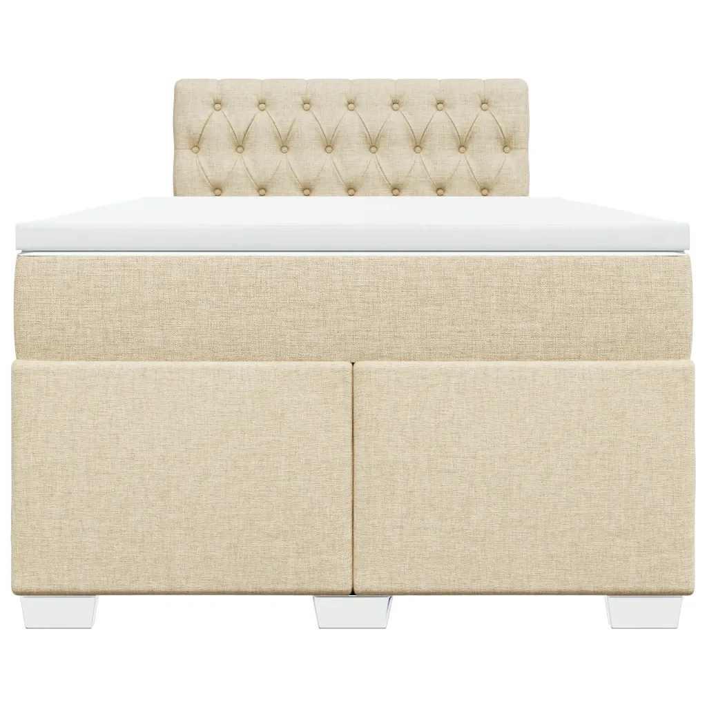 Giroletto a Molle con Materasso Crema 120x190 cm in Tessuto