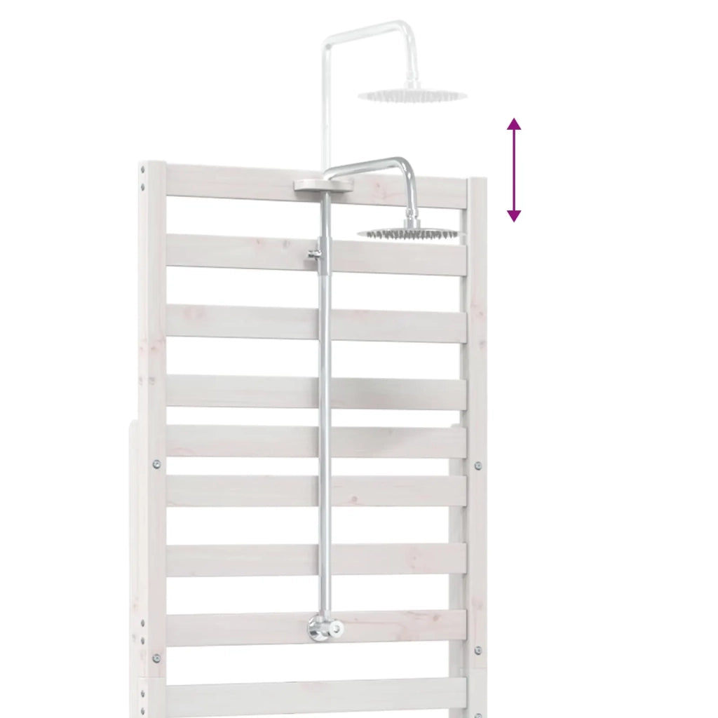Doccia da esterno 225 cm Legno massello di pino e acciaio inox 886349
