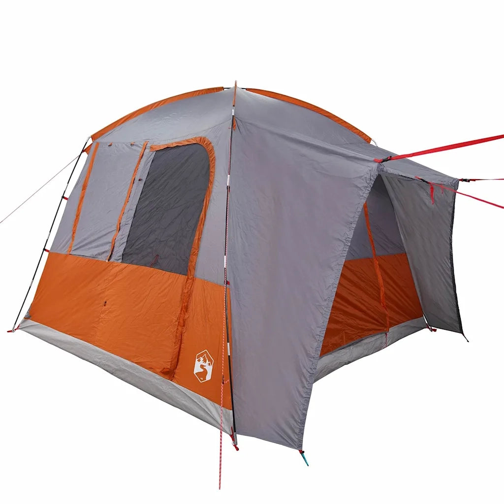vidaXL Tenda da Campeggio 4 Persone Grigio e Arancione Impermeabile