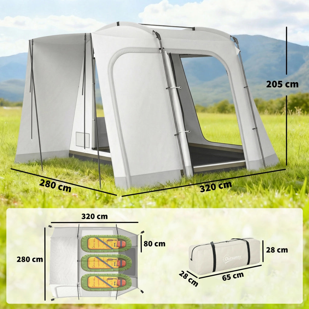 Tenda da campeggio per auto 2-4 persone ¨C Xylo ¨C 320x280x205cm impermeabile con 4 porte finestre