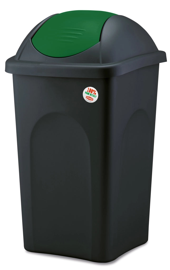 Stefanplast PATTUMIERA BASCULANTE MULTIPAT Lt. 30 - cm. 29x39x50 h col.Nero/Verde