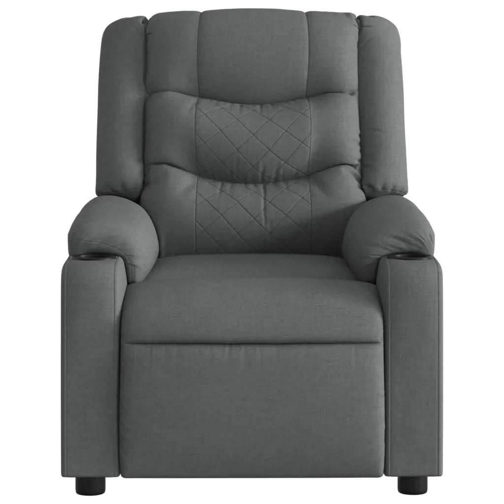 Poltrona Reclinabile Massaggio Elettrica Grigio Scuro Tessuto 3206571