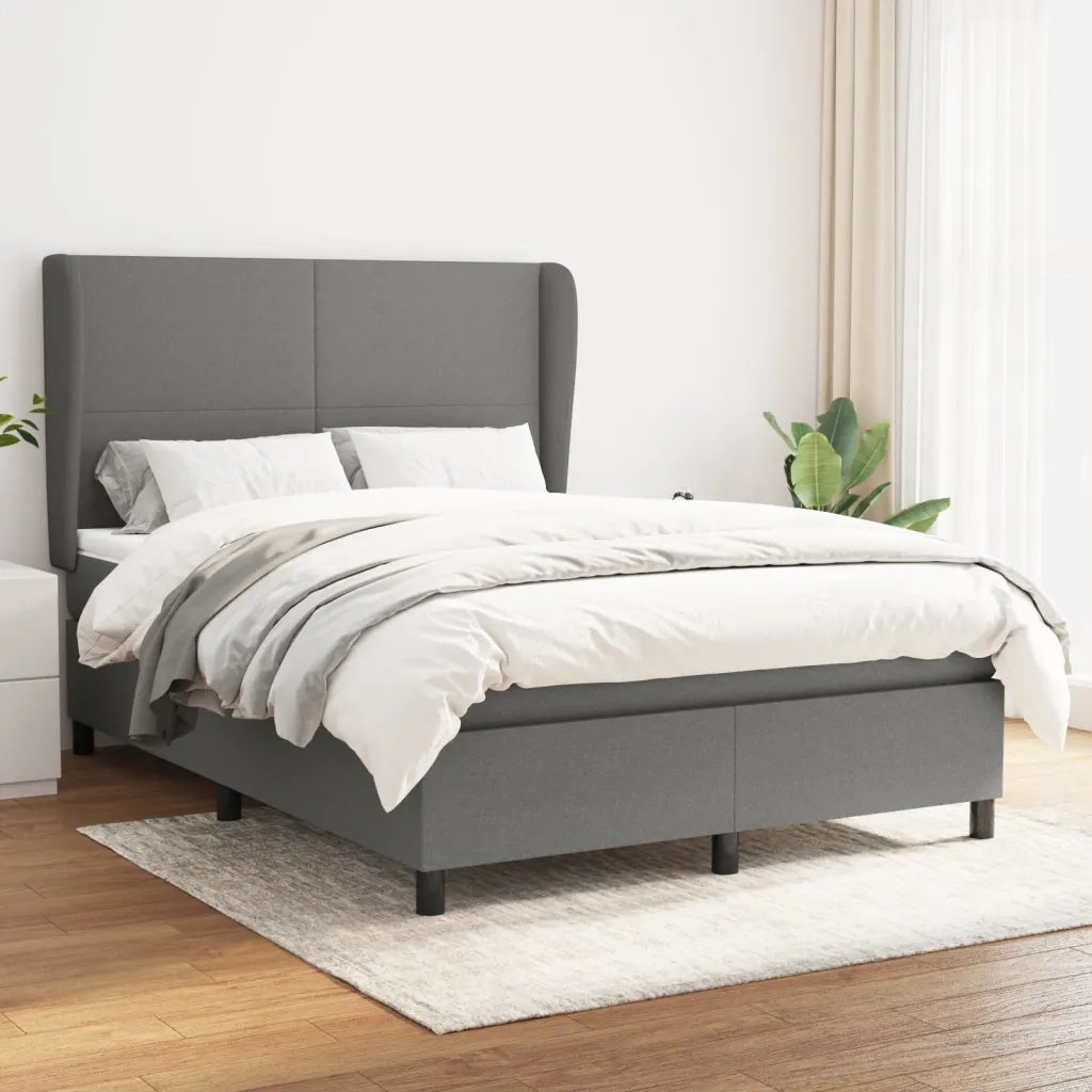Giroletto a Molle con Materasso Grigio Scuro 140x200cm Tessuto cod mxl 40203
