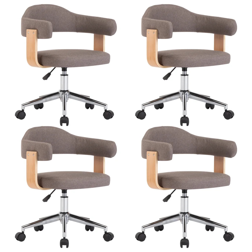 Sedie da Pranzo Girevoli 4 pz Grigio Talpa in Legno e Tessuto 3054906