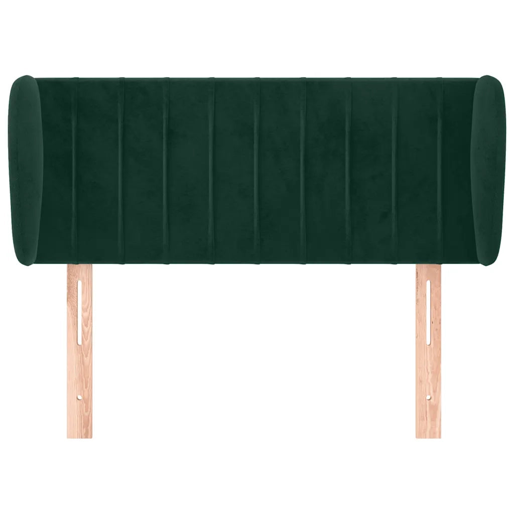 Testiera ad Orecchio-Testata con Orecchie Verde Scuro 93x23x78/88 cm in Velluto 360323