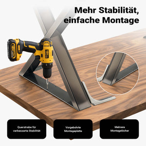 Base per tavolo 72x60 cm con gambe tavolo a forma di X acciaio verniciato