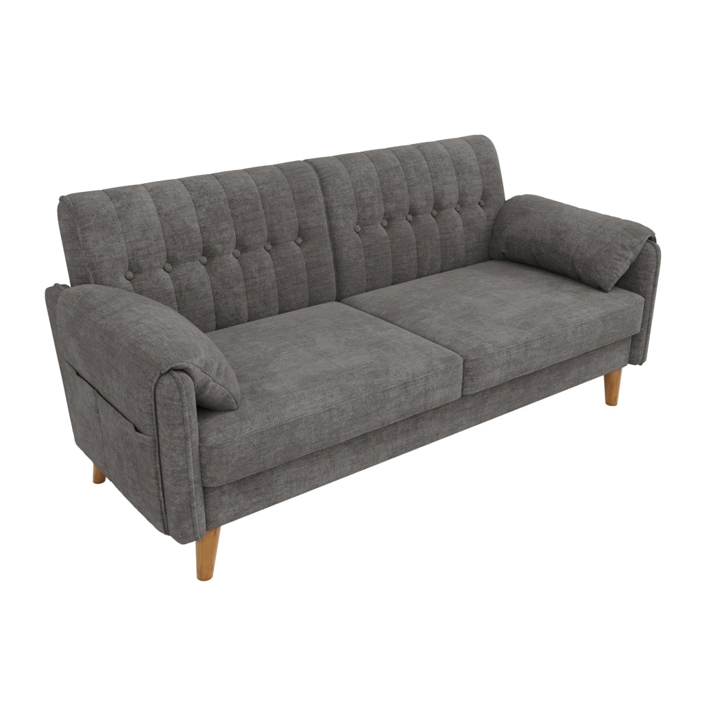 Divano 2 posti modulare in chenille; 161;5 x 79 x 83;5 cm; grigio chiaro
