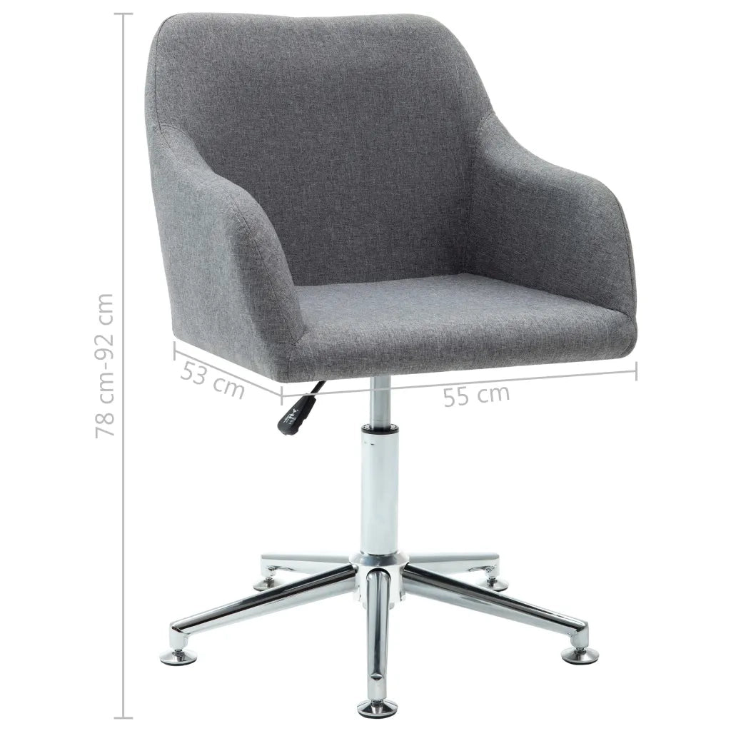 Sedie da Pranzo Girevoli 2 pz Grigio Chiaro in Tessuto cod mxl 5509