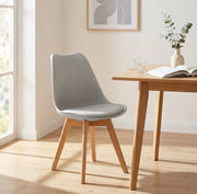 Sedia Svandinava con seduta Imbottita in Plastica Legno cm 49x54x83 - LISA