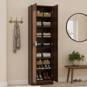 Mobile Portascarpe Delizia, Scarpiera 6 Ripiani, 60x33x191.5h cm Marrone Noce