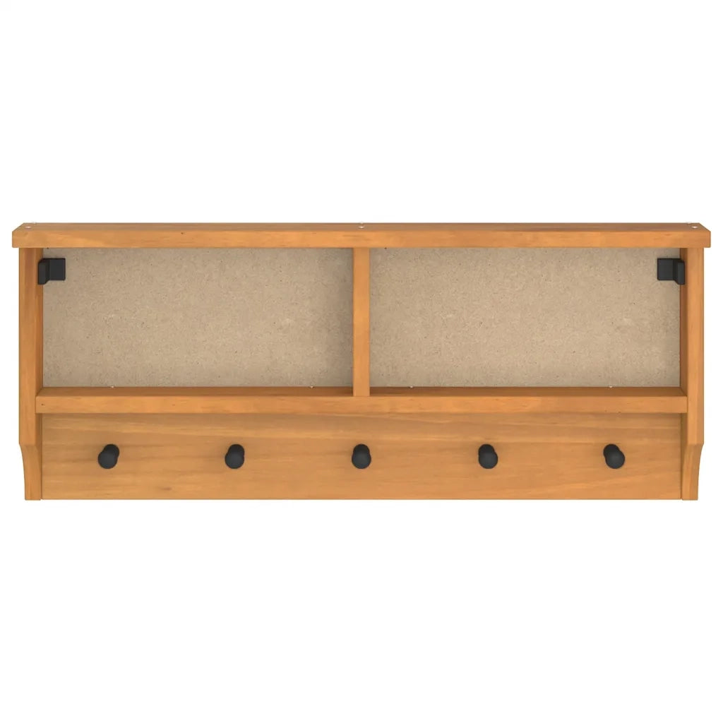Appendiabiti da Parete SANDNES 87x12x35 cm in Legno di Pino