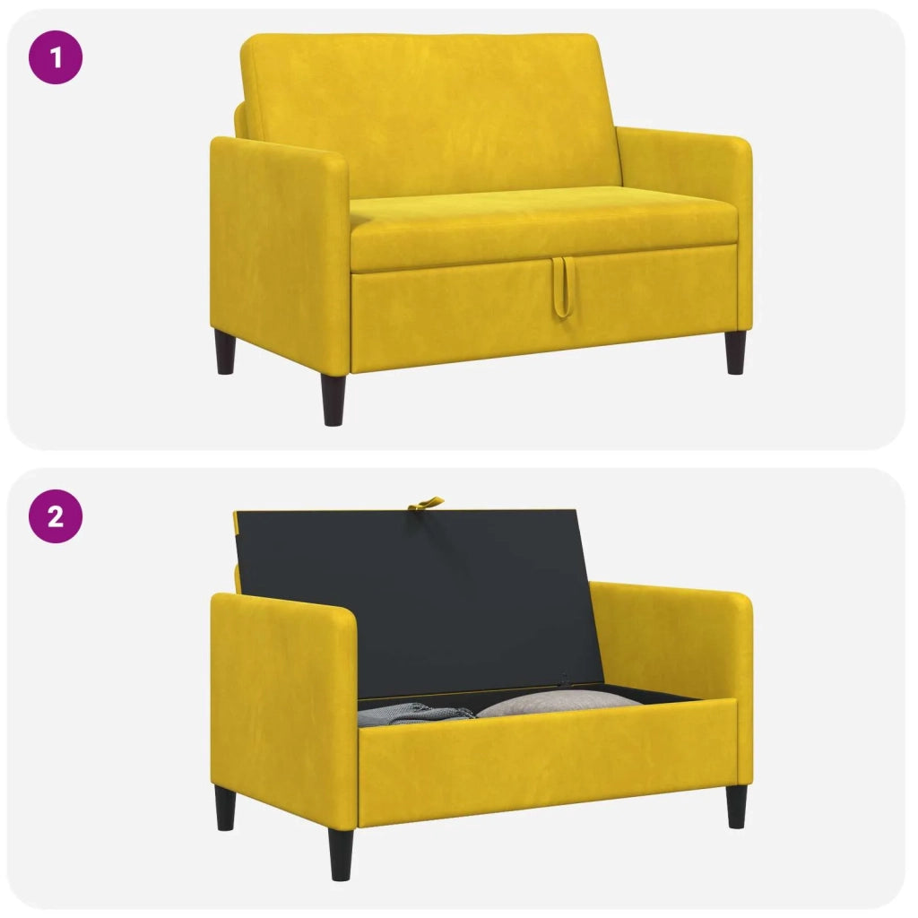 Divano con Storage Giallo 122 x 78 x 87 cm Poliestere 42036912