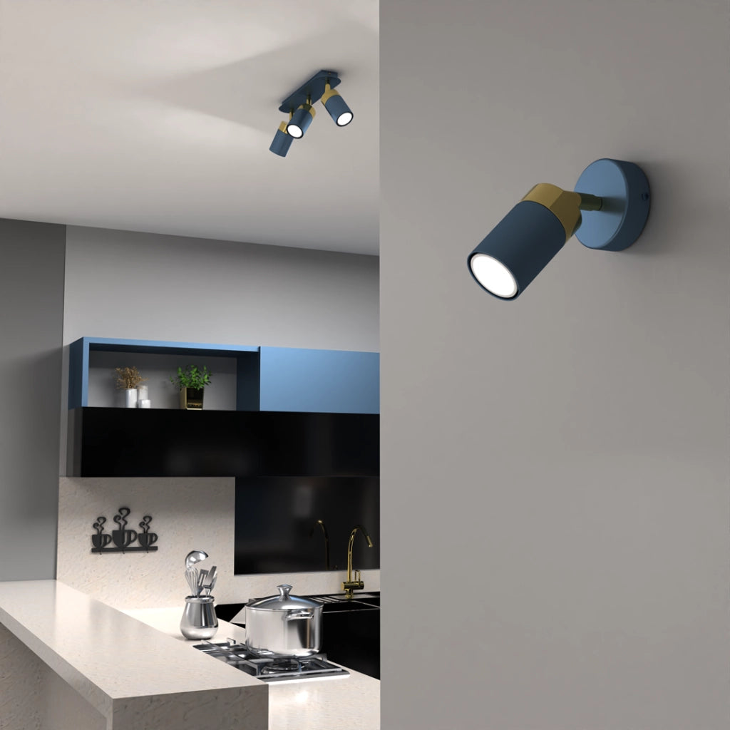 Applique da parete Joker MLP7722 GU10 40W blu oro Milagro
