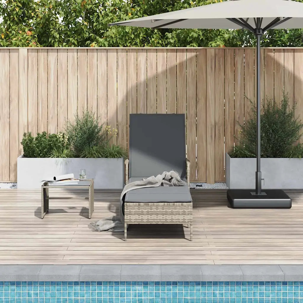 Lettino da sole Grigio chiaro e grigio scuro 200 x 55 x 92 cm 365430