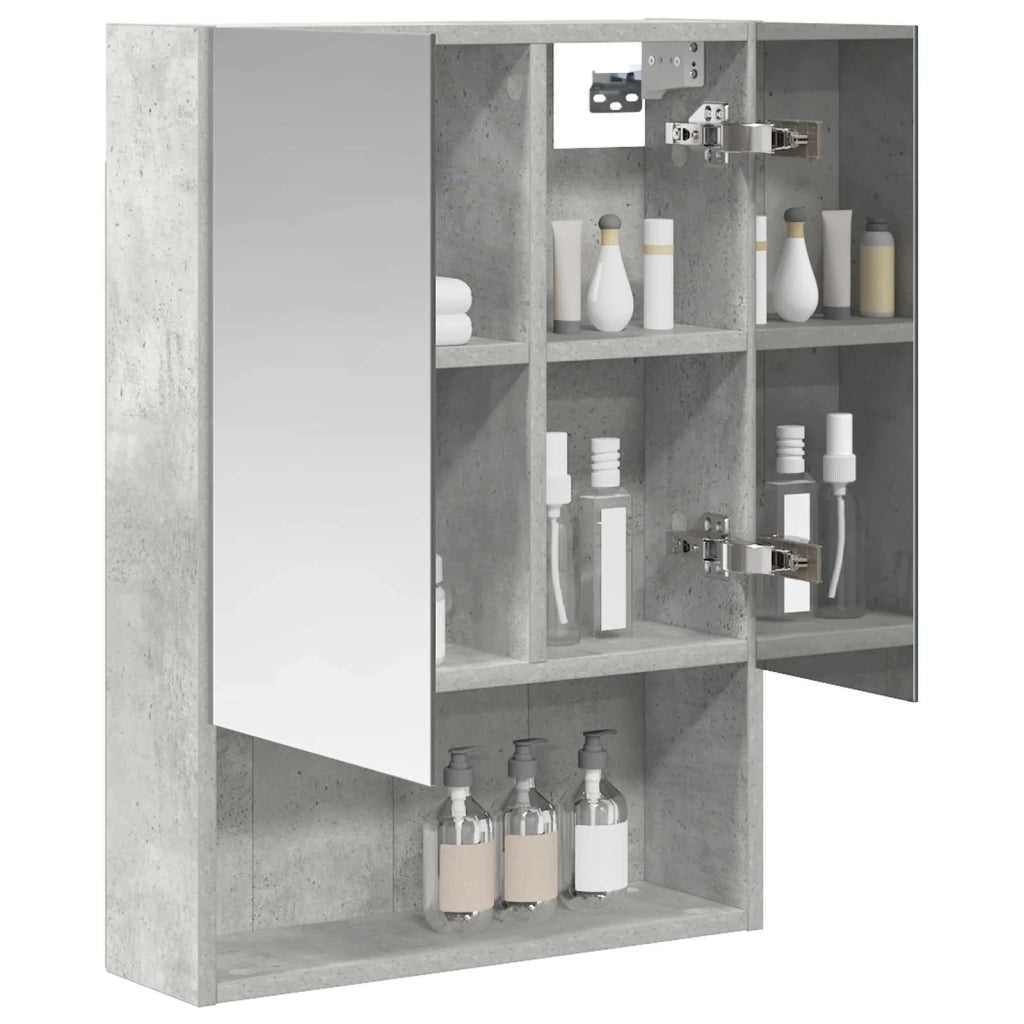 Mobiletto per specchio da bagno con lo scaffale Grigio cemento 889202