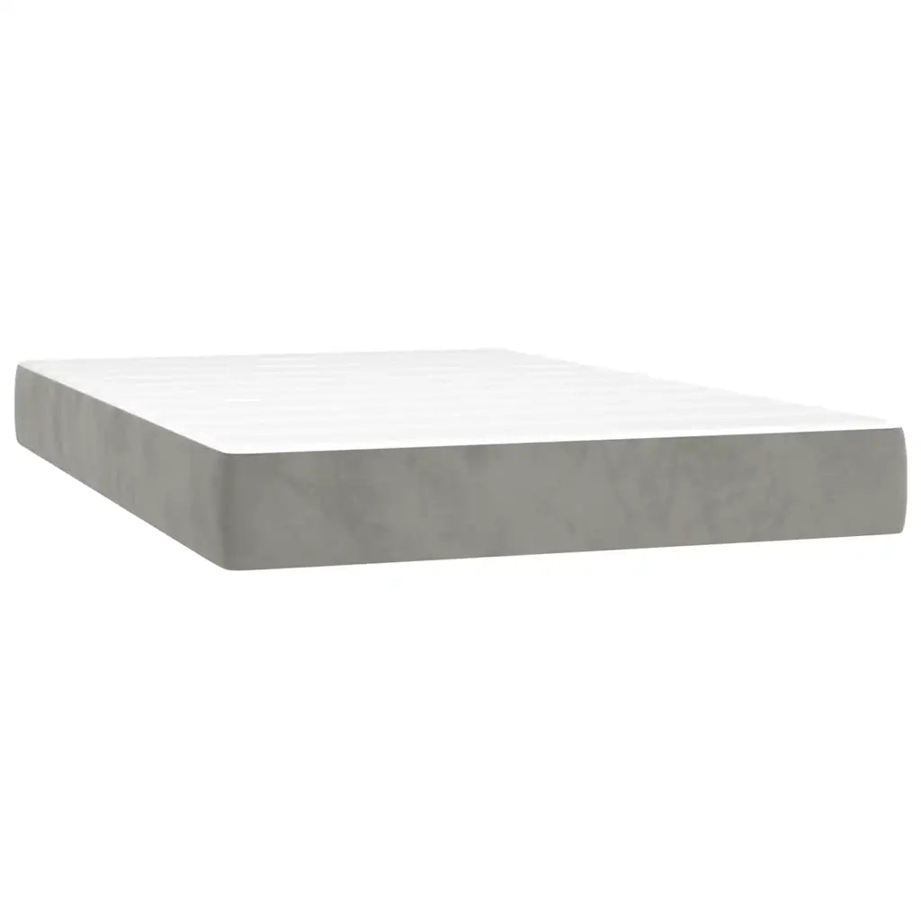 Materasso a Molle-Materasso per letto Grigio Chiaro 120x220x20 cm in Velluto