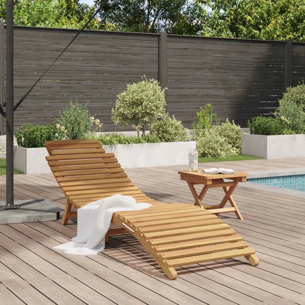Lettino da sole Marrone 198 x 55 x 58,5 cm Legno di teak solido 42008387
