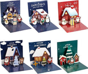 Cartoline 3D di Natale con Buste - Cartoline di Natale Pop-Up Rilievi - 6 Stili - Cartoline di Buon Natale - Accessori per la Festa di Natale