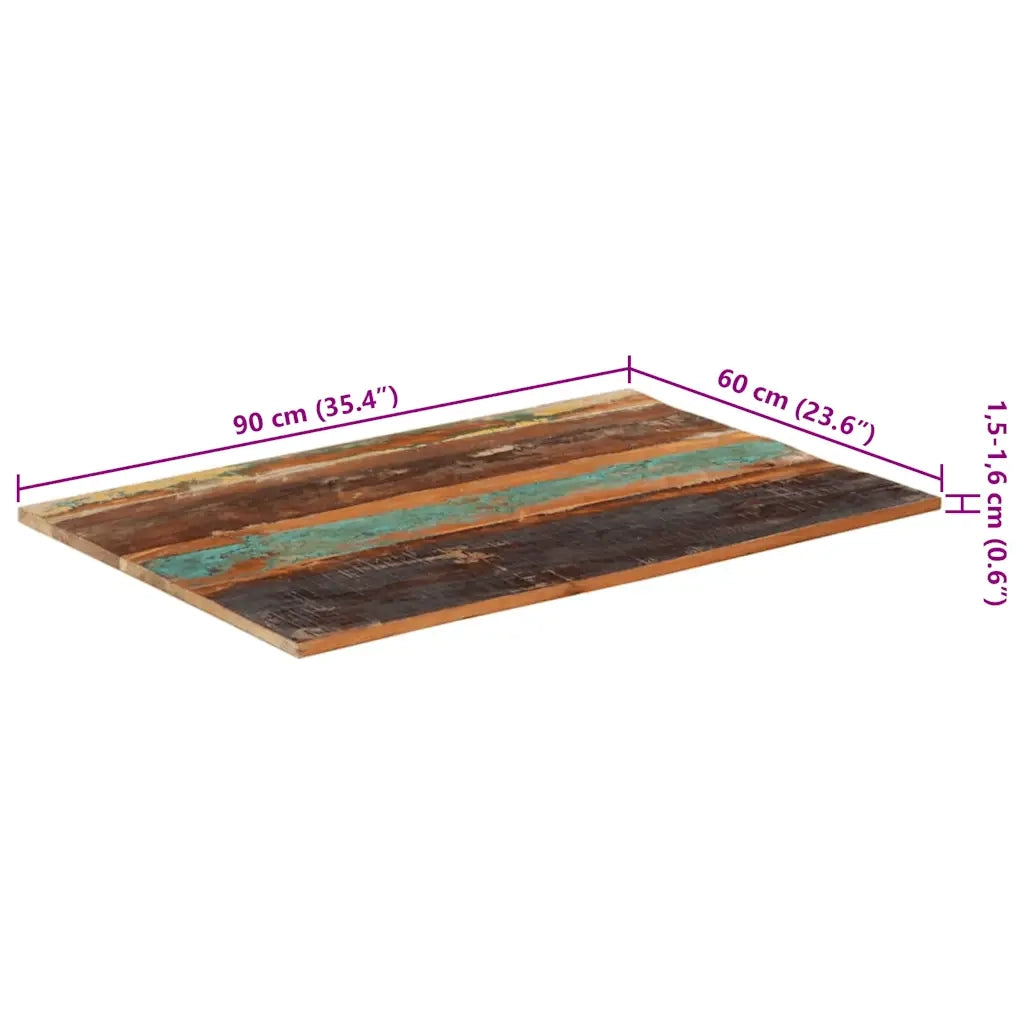 Piano Tavolo Rettangolare 60x90 cm 15-16 mm Legno di Recupero cod mxl 57932