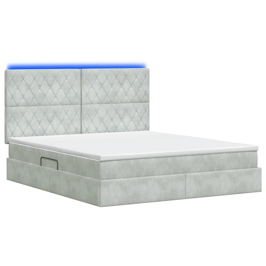 Letto con contenitore LED e materasso Grigio Chiaro 3460086