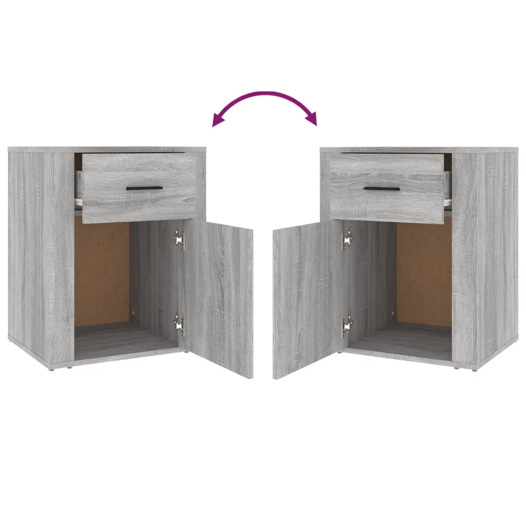 Comodino Grigio Sonoma 50x36x60 cm in Legno Multistrato cod mxl 30079