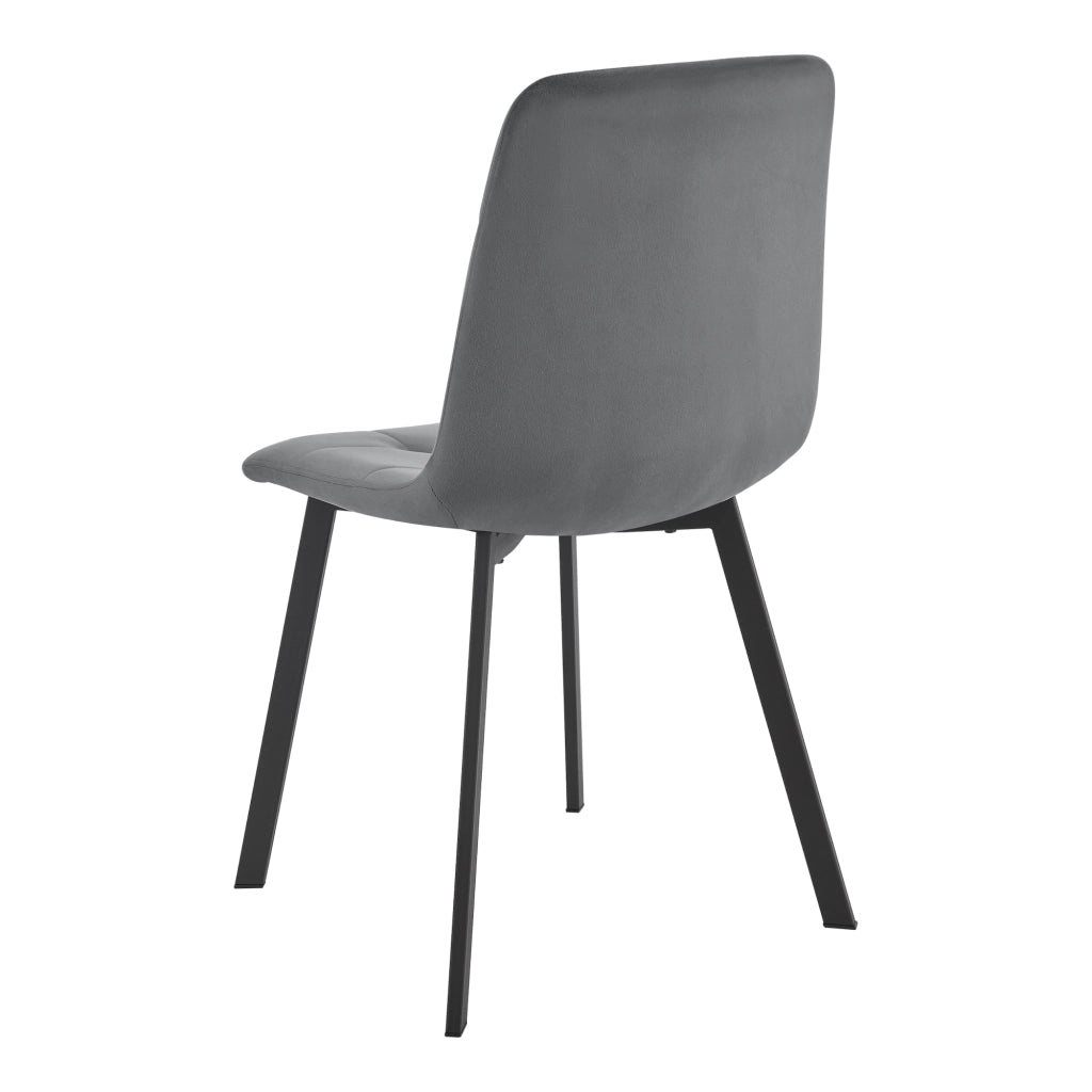 Set di 2 Sedie Lexnitz da Sala Pranzo Effetto Velluto - Grigio scuro [en.casa]